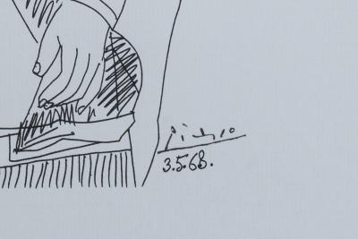 Pablo PICASSO, (d’après), Raphaël et la Fornarina, Lithographie signée, 1968 2
