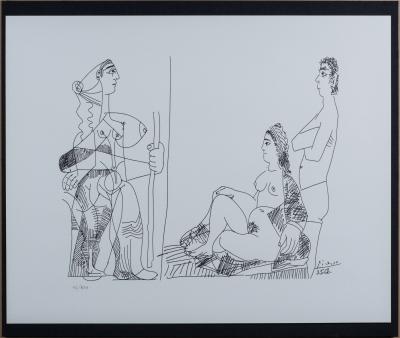 Pablo PICASSO, (d’après), Raphaël et la Fornarina, Lithographie signée, 1968 2