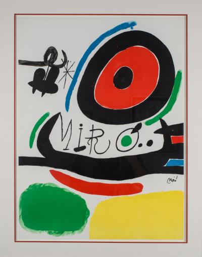 Joan MIRO (d’après) , Lithographie avec cadre bois doré 2