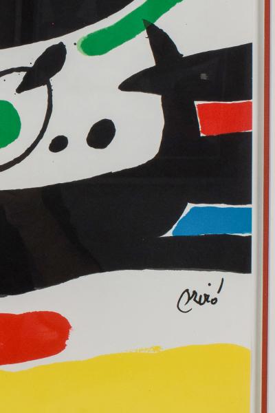 Joan MIRO (d’après) , Lithographie avec cadre bois doré 2