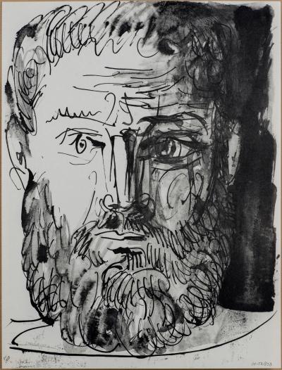 Pablo PICASSO (d’après) - Homme barbu - Lithographie 2