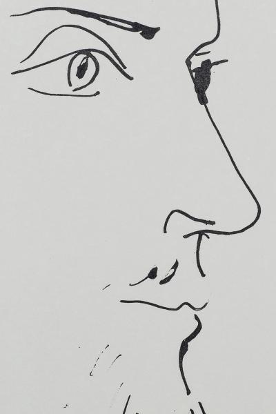 Pablo PICASSO (d’après) - Visage d’homme, profil droit - Lithographie 2