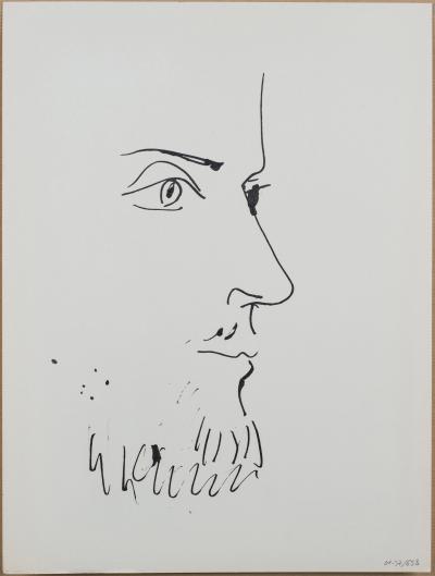 Pablo PICASSO (d’après) - Visage d’homme, profil droit - Lithographie 2