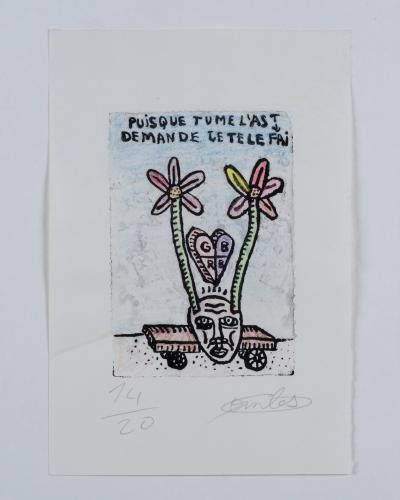 Robert COMBAS - Puisque tu me l’as demandé - Gravure signée au crayon 2