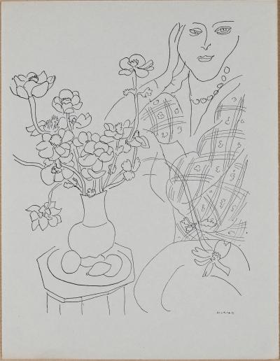 Henri MATISSE (d’après) - Femme et vase de fleurs - Lithographie 2