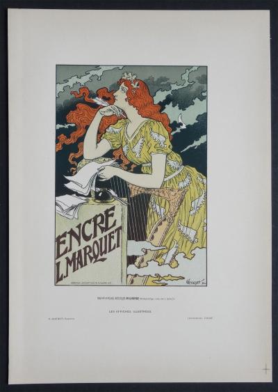 Eugène GRASSET Encre Marquet Lithographie Art Nouveau Originale de 1896 Affiches Illustrées 2