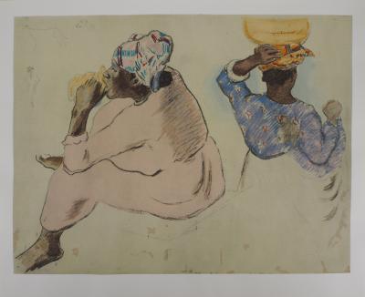 Paul GAUGUIN (d’après) : Tahiti, Femmes Maoris - Lithographie signée 2