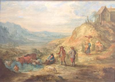 A. MARTINS - Peasant Scene - Second half of 17th century - Signed oil on panel