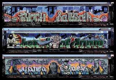 SEEN ,3 célèbres trains SEEN des années 80(68,5 x 99 cm), Signée 2