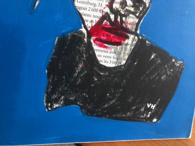 Vicotr HASCH - Andy Warhol, 2005,  Peinture originale à l’acrylique sur toile et collages 2