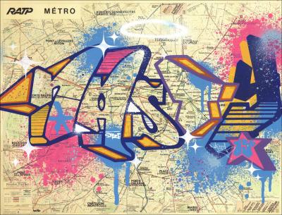 NASTY - Plan de Metro, The Old Paris, 2017, Sérigraphie signée 2