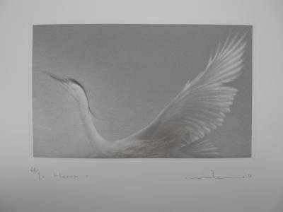 Mikio WATANABE : Héron en vol, 2012 - Gravure originale signée, 2012 2
