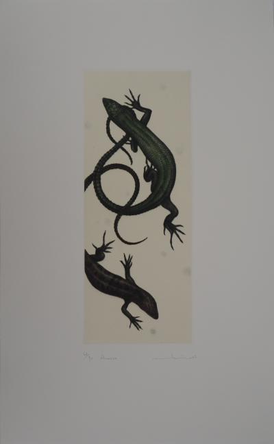 Mikio Watanabe (1954-) - Downpour, original signed engraving, 2003 2