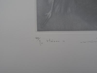 Mikio WATANABE : Héron, Gravure originale signée, 2012 2
