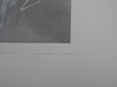 Mikio WATANABE : Héron, Gravure originale signée, 2012 2