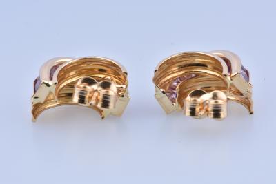 Boucles d’oreilles en or oxydes zirconium mauves 2