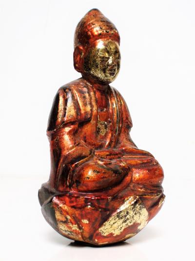 Rare Bouddha en bois laqué doré, Vietnam, 19eme siècle 2