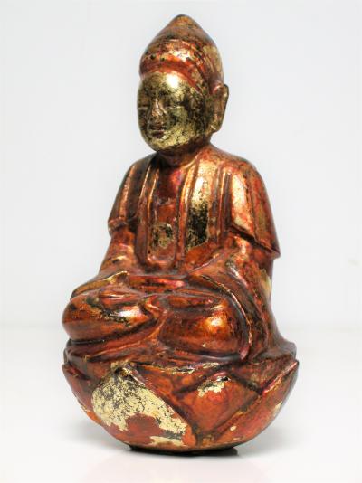 Rare Bouddha en bois laqué doré, Vietnam, 19eme siècle 2