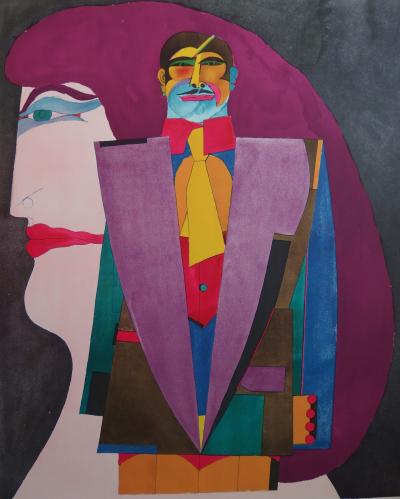 Richard LINDNER : Le couple Pop - Lithographie originale Signée 2