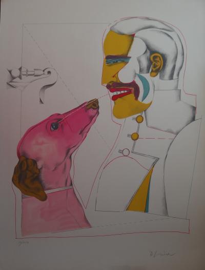Richard LINDNER - Dog, The best friend of man, original signed lithograph 2