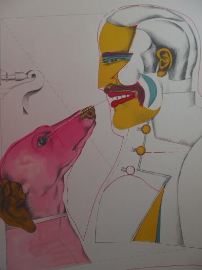 Richard LINDNER - Dog, The best friend of man, original signed lithograph 2