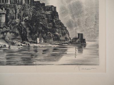 Albert DECARIS : Vue du Mont Saint-Michel - Gravure originale signée 2