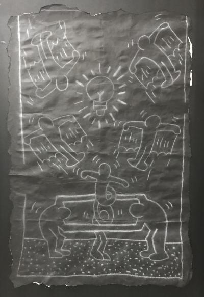 Keith HARING - Subway Drawing. Grand Dessin à la craie, circa 1980/89 2