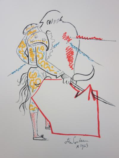 Jean COCTEAU : Toréador et taureau - Lithographie signée 2