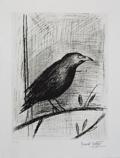 Bernard BUFFET - Le corbeau, Gravure originale signée 2