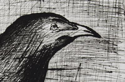 Bernard BUFFET - Le corbeau, Gravure originale signée 2