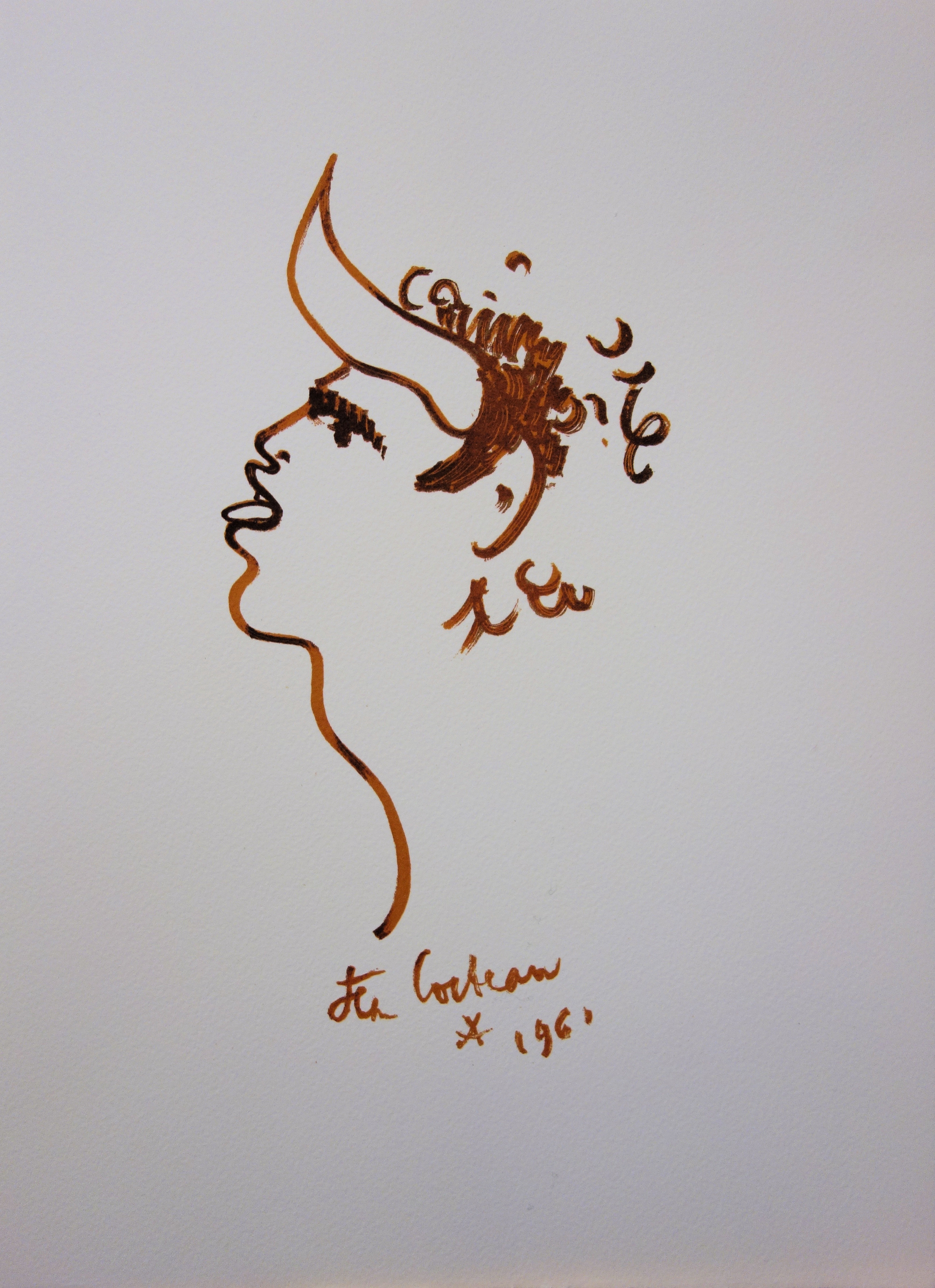 Lithographie Originale Jean Cocteau Toréador 6 - Signée 1963, Scène De Taureaux