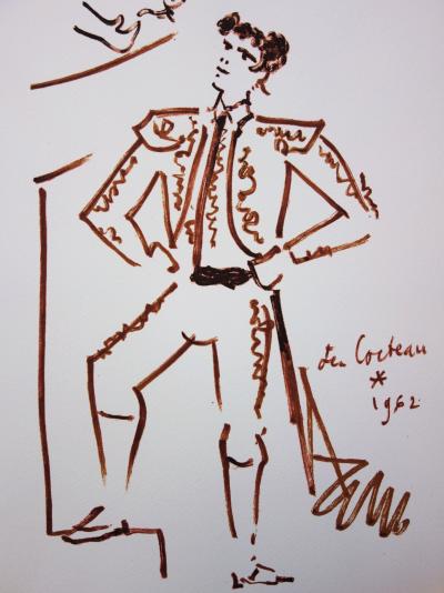 Jean COCTEAU : Toréador amoureux - Lithographie signée, 1965 2