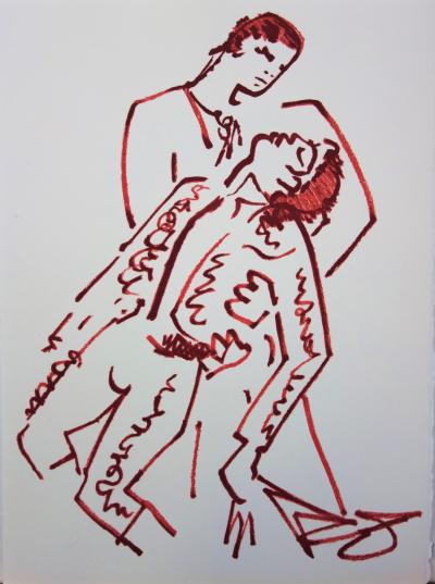 Jean COCTEAU : Toréador vaincu - Lithographie signée 2