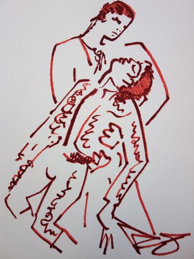 Jean COCTEAU : Toréador vaincu - Lithographie signée 2