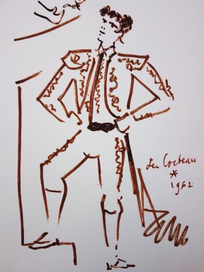 Jean COCTEAU : Toréador amoureux - Lithographie signée