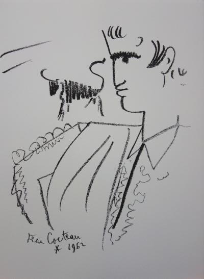 Jean COCTEAU : En attente de l’attaque - Lithographie signée, 1965 2