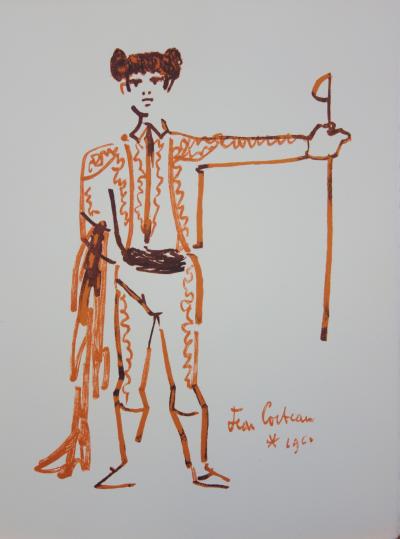 Jean COCTEAU : Toréador et son épée - Lithographie signée, 1965 2