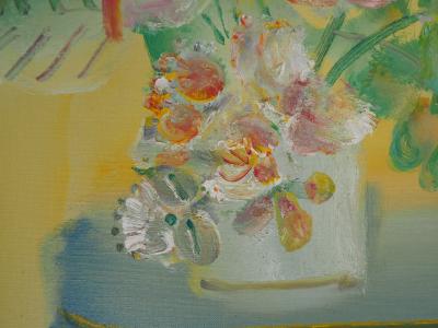 Blasco MENTOR : Bouquet d’arums sur la commode - Huile sur toile Signée 2