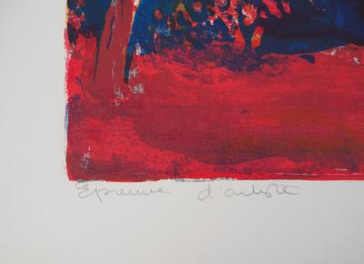 Garcia FONS - Soleil couchant sur le port de Collioure, Lithographie originale signée 2