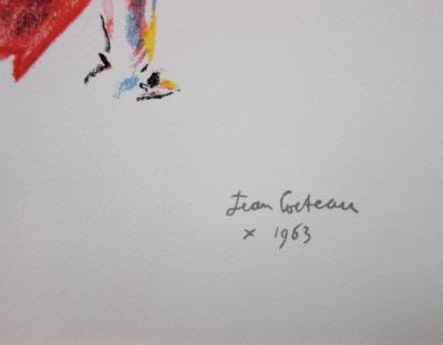 Jean COCTEAU : Torero, Passe à la cape rouge - Lithographie signée 2