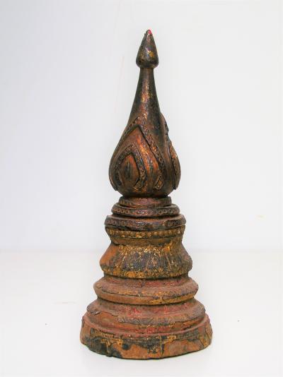Thaïlande - Stupa miniature en bois, époque Ratanakosin, XIXème siècle 2