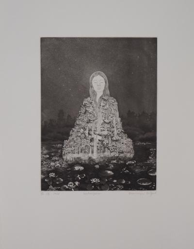 Dominique BRIFFAUT : Méditation, contemplation - Gravure originale signée 2