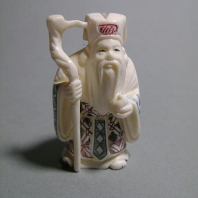 Netsuke en ivoire. Vieux Sage, Japon époque Taisho (1912-1928) 2