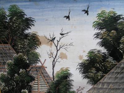 Thaïlande, Siam, Grande peinture thai sur bois, 19eme siècle 2