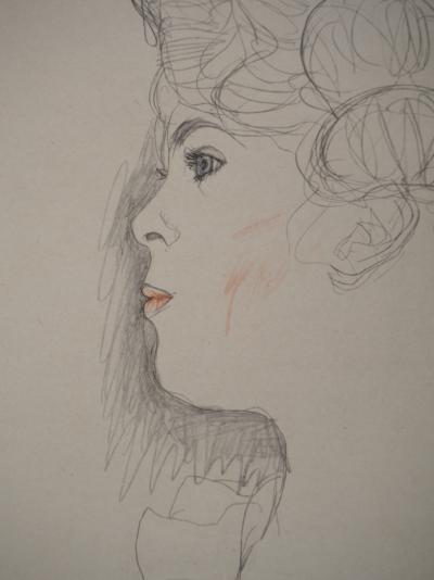 Gustav KLIMT : Femme aux épaules dénudées  - lithographie signée, 1919 2