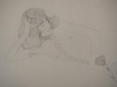Gustav KLIMT  - Reclining Nude, 1929 - signed lithograph 2