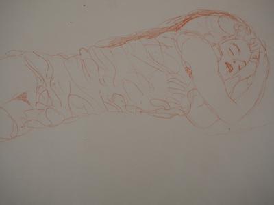Gustav KLIMT : Femme endormie - lithographie signée, 1929 2