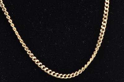 Long collier de 62,5 cm en or en maille gourmette, fermoir bouée 2