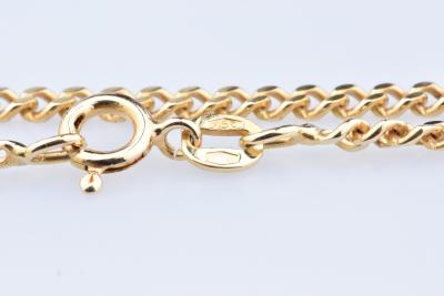 Long collier de 62,5 cm en or en maille gourmette, fermoir bouée 2