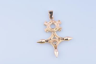 Pendentif croix d’Agadès en or jaune 18 ct (750 millièmes). 2